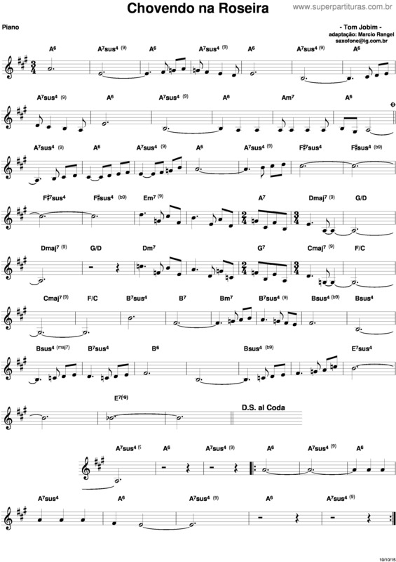 Partitura da música Chovendo Na Roseira v.2