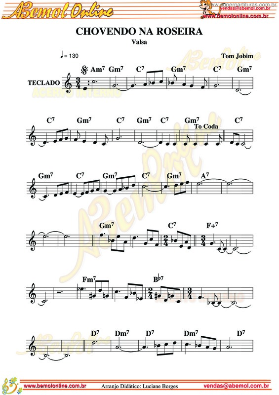 Partitura da música Chovendo Na Roseira v.6