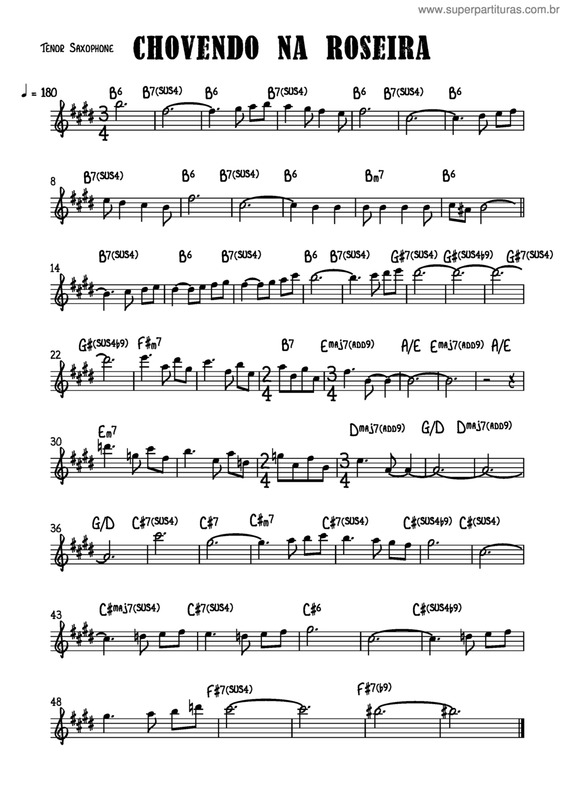 Partitura da música Chovendo Na Roseira v.7