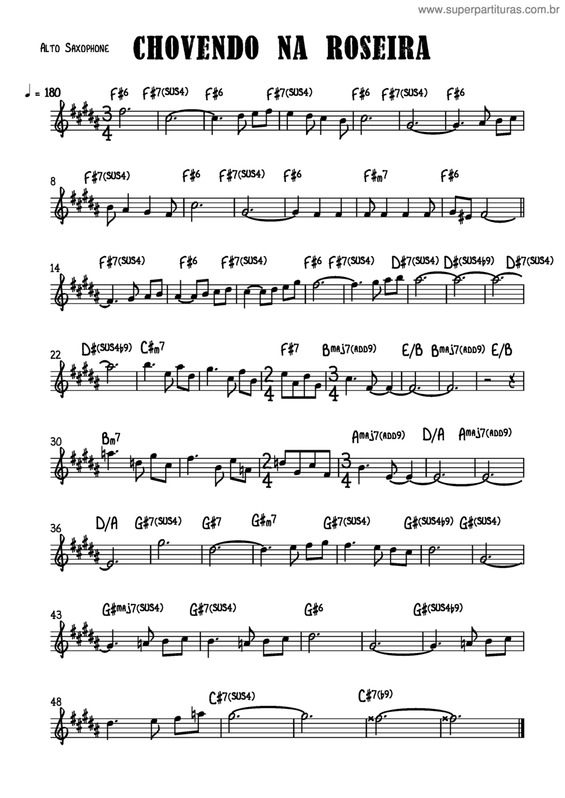 Partitura da música Chovendo Na Roseira v.8