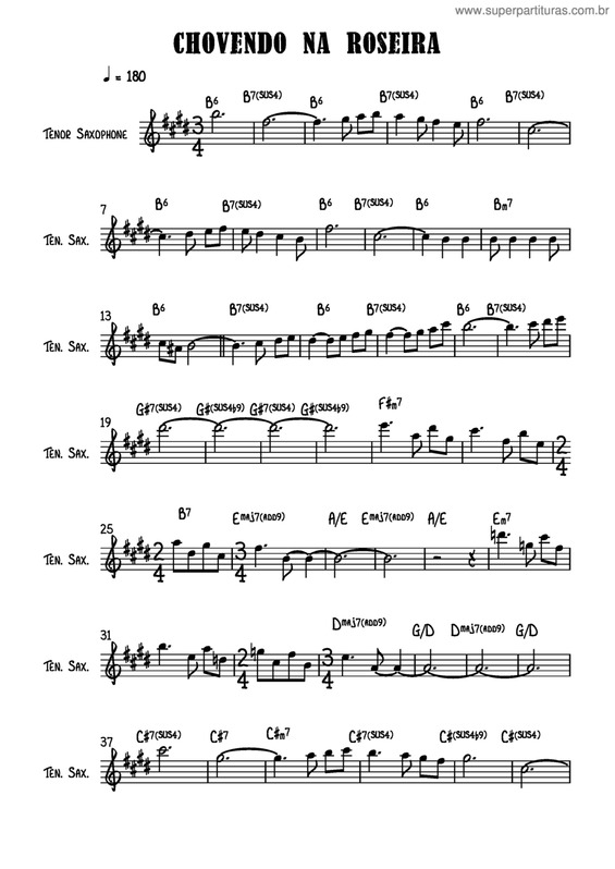 Partitura da música Chovendo Na Roseira v.9
