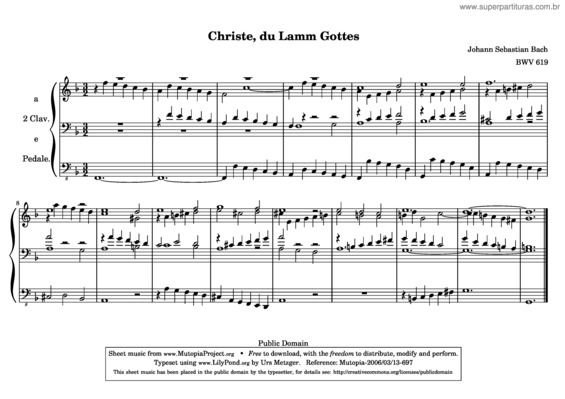 Partitura da música Christe, du Lamm Gottes