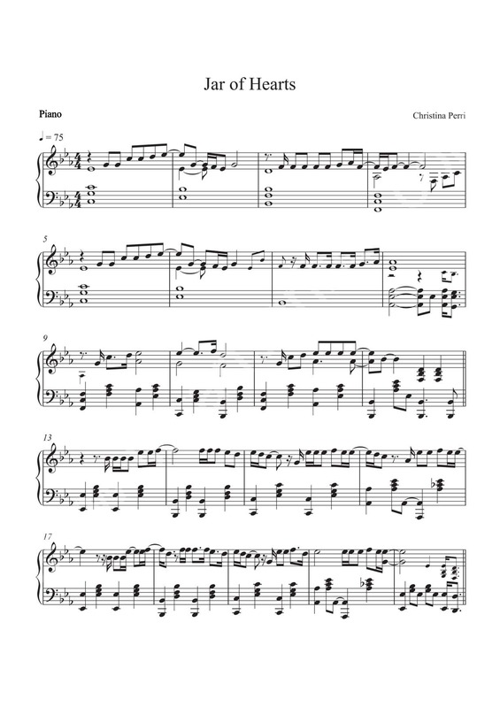 Partitura da música Christina Perri - Jar of Hearts