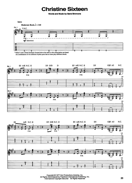 Partitura da música Christine Sixteen v.3