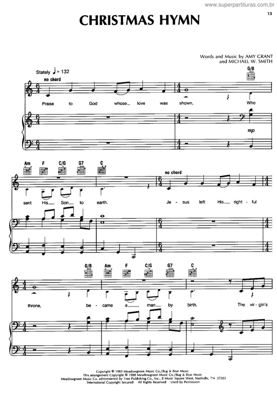 Partitura da música Christmas Hymn
