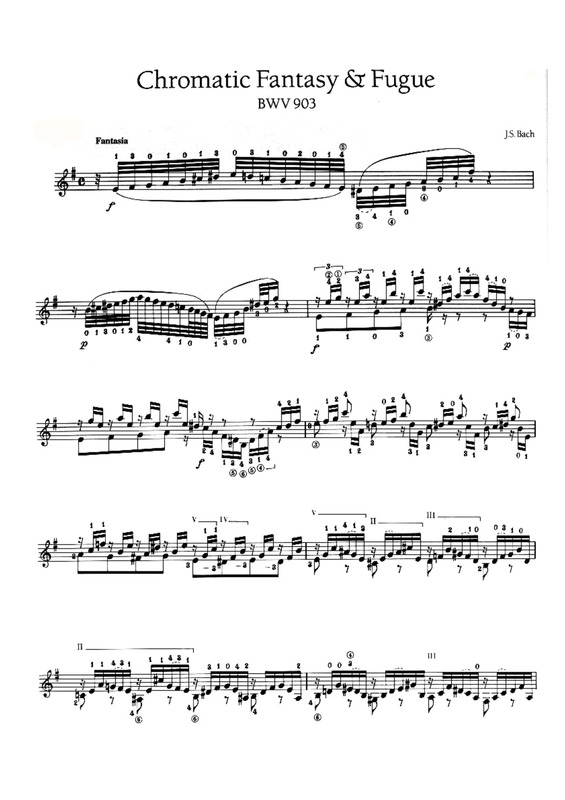Partitura da música Chromatic Fantasy E Fugue BWV 903