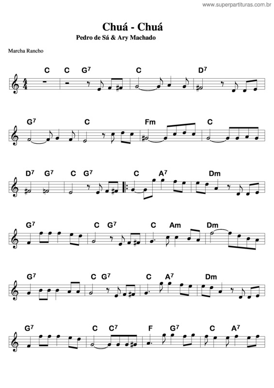 Partitura da música Chua Chua v.9