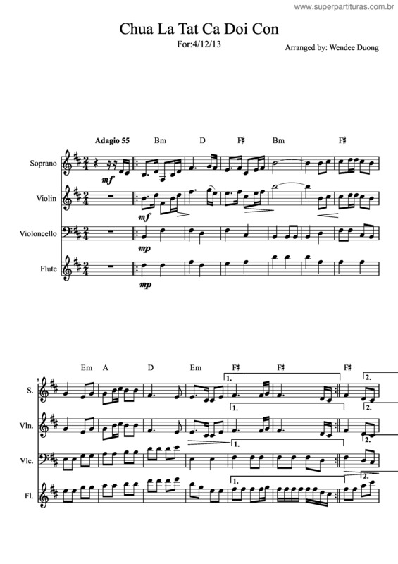 Partitura da música Chua La Tat Ca Doi Con