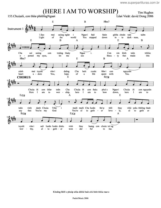 Partitura da música Chua Oi Con Tho Phuong Ngai