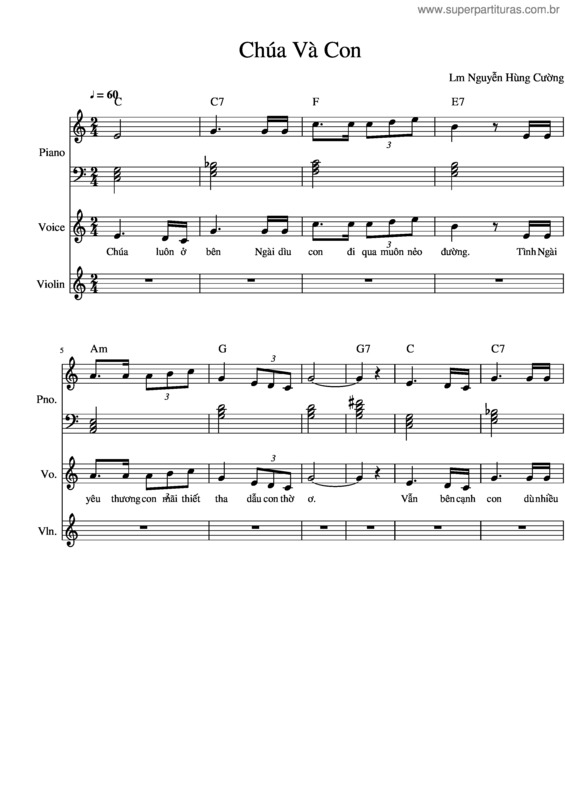 Partitura da música Chúa Và Con