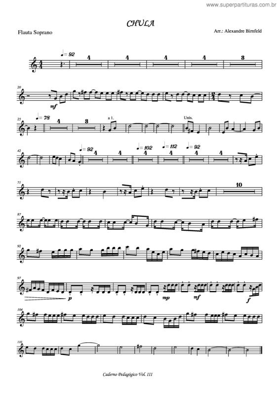 Partitura da música Chula v.2