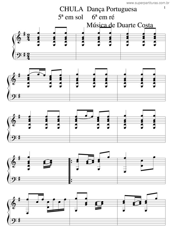 Partitura da música Chula v.3