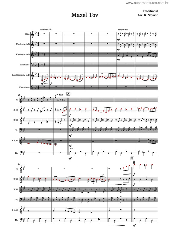 Partitura da música Chusen Kale Mazel Tov – Misc Tunes Mazel Tov / Hevenu Shalom Alechem – 6 Parts
