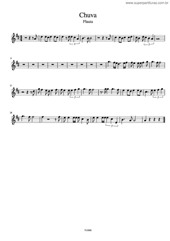 Partitura da música Chuva – Mariza