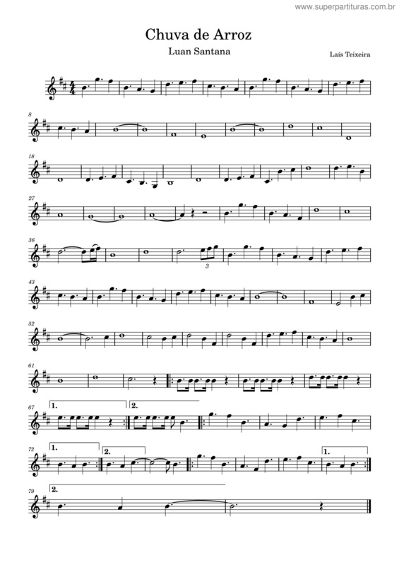 Partitura da música Chuva De Arroz v.3