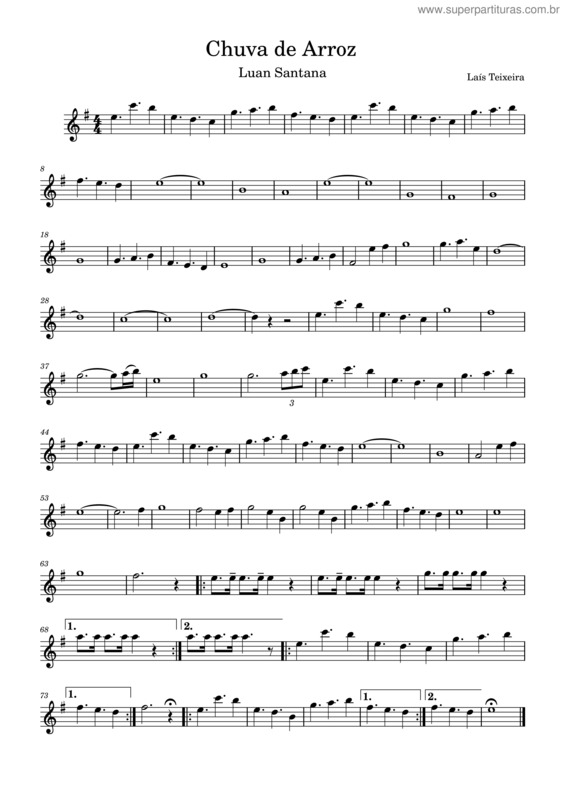Partitura da música Chuva De Arroz v.4