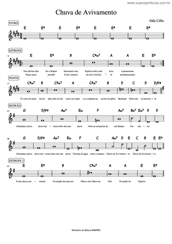 Partitura da música Chuva De Avivamento v.2