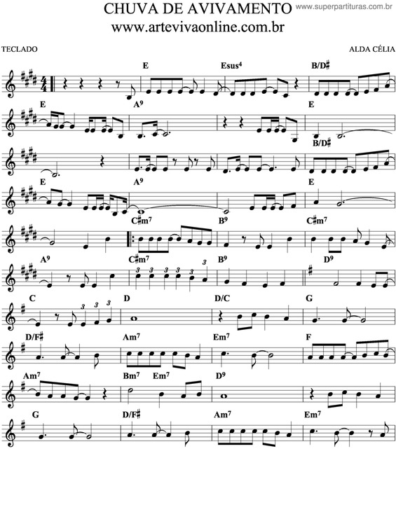 Partitura da música Chuva De Avivamento