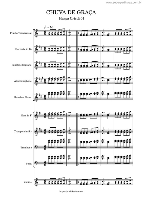 Partitura da música Chuva De Graça – Grade Melodica