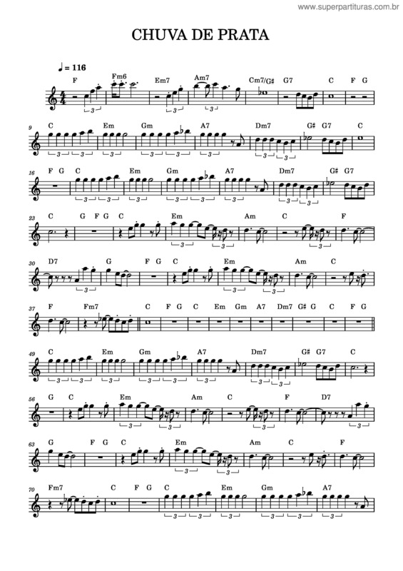 Partitura da música Chuva De Prata – Ed Wilson;Ronaldo Bastos Chuva De Prata
