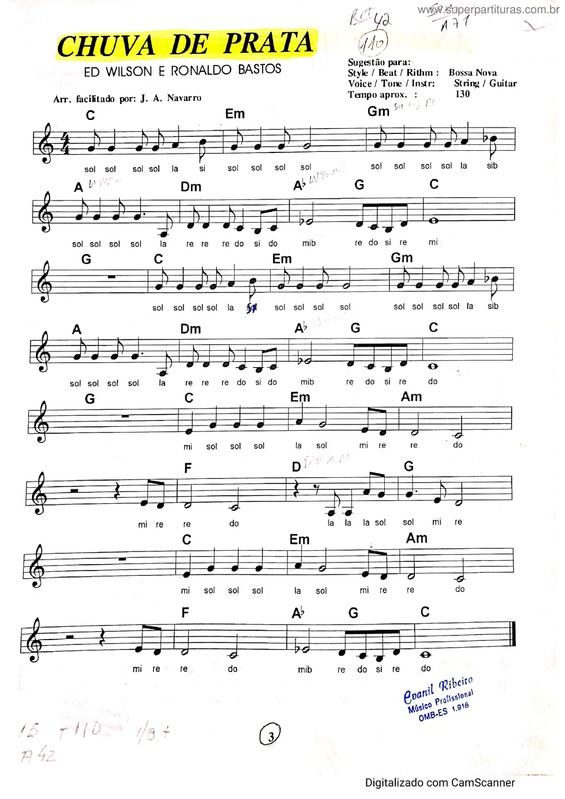 Partitura da música Chuva De Prata v.11