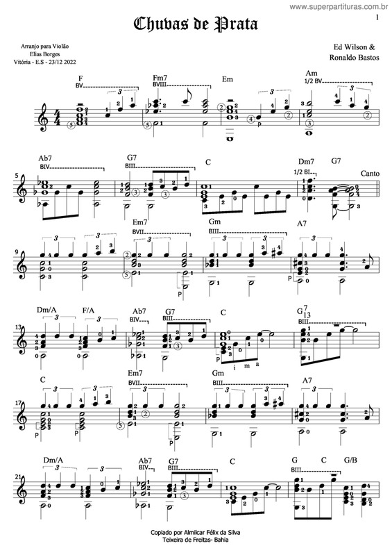 Partitura da música Chuva De Prata v.12