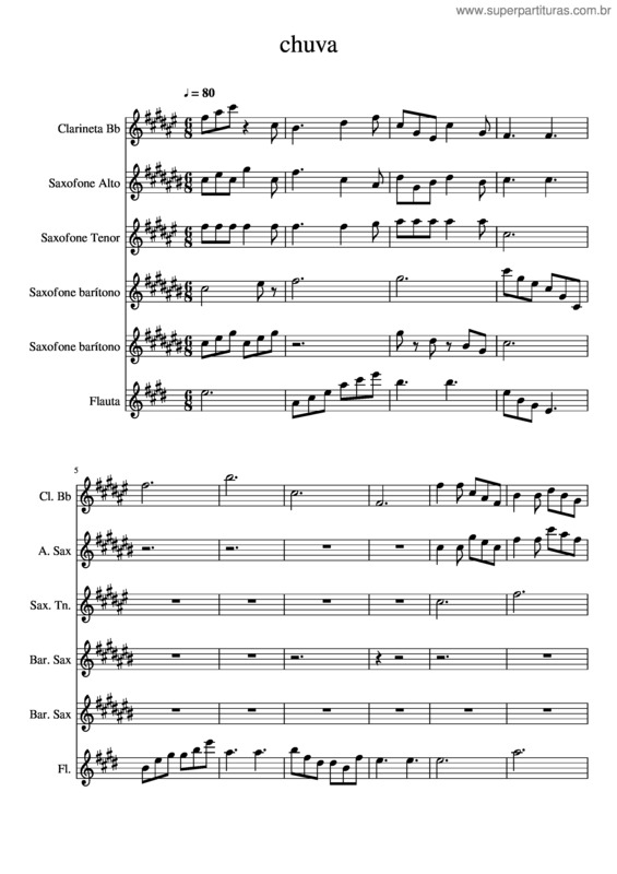 Partitura da música Chuva v.10