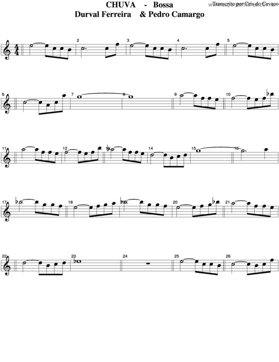 Partitura da música Chuva v.3