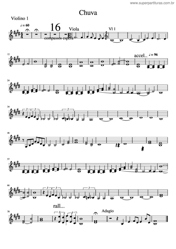 Partitura da música Chuva v.6