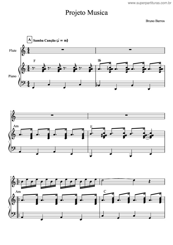 Partitura da música Chuva v.7