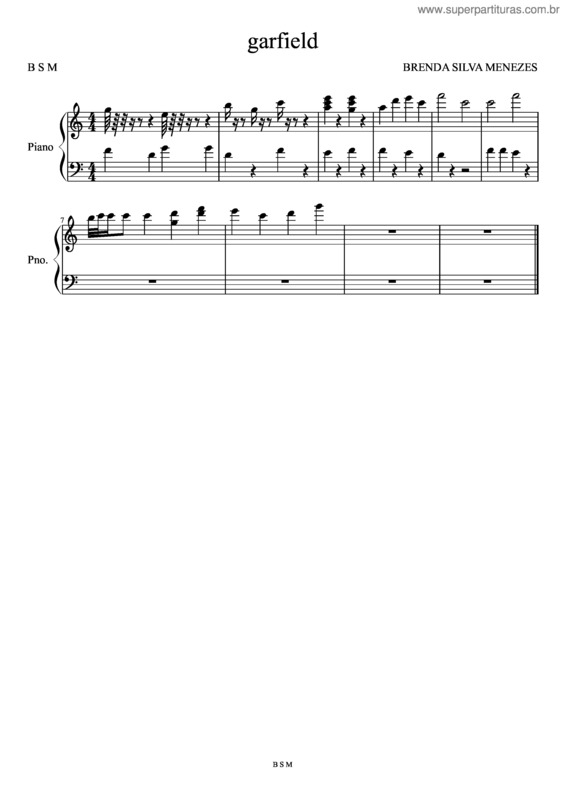 Partitura da música Chuva v.8