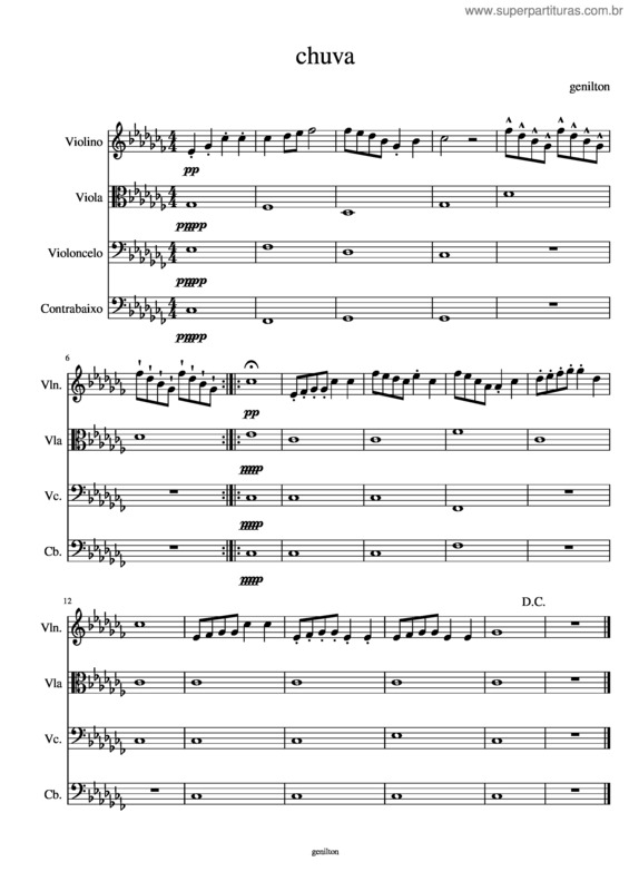 Partitura da música Chuva v.9