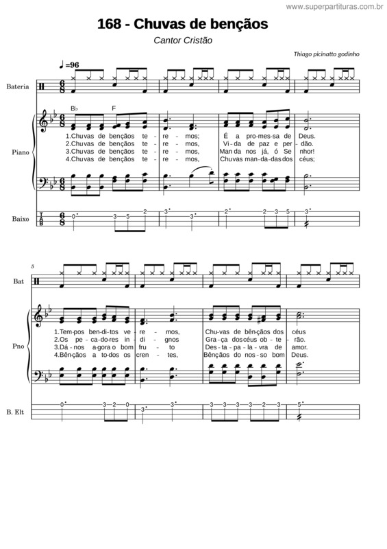 Partitura da música Chuvas De Benção