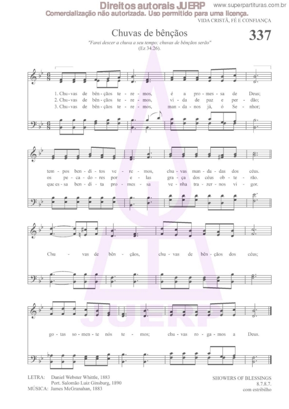 Partitura da música Chuvas De Bênçãos - 337 HCC v.2