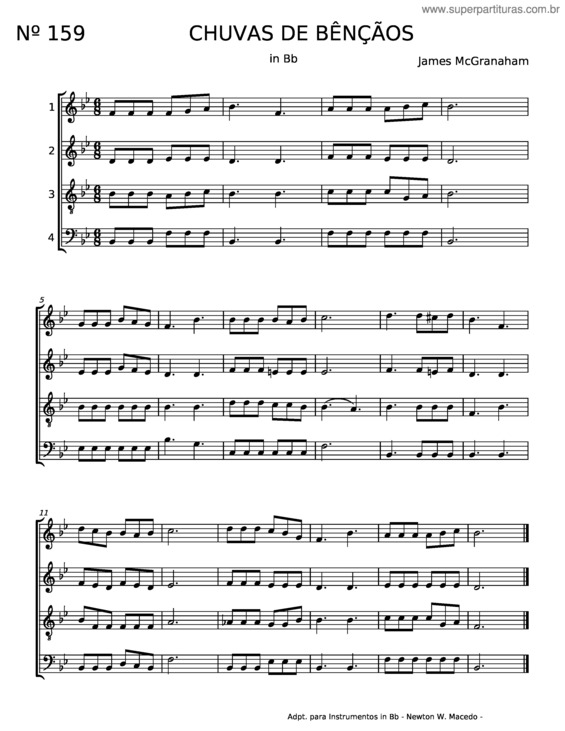 Partitura da música Chuvas De Bênçãos – James Mcgranaham v.2