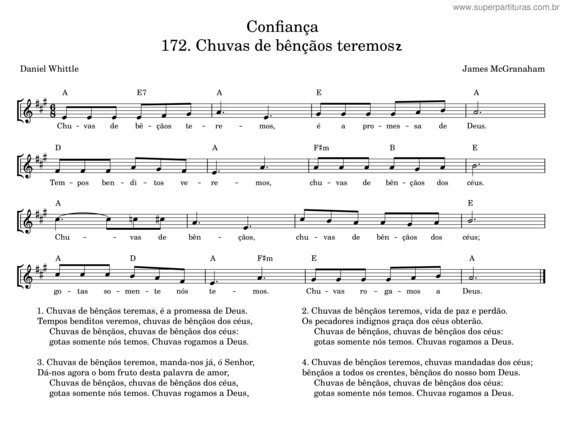 Partitura da música Chuvas De Bênçãos Teremos – James Mcgranaham