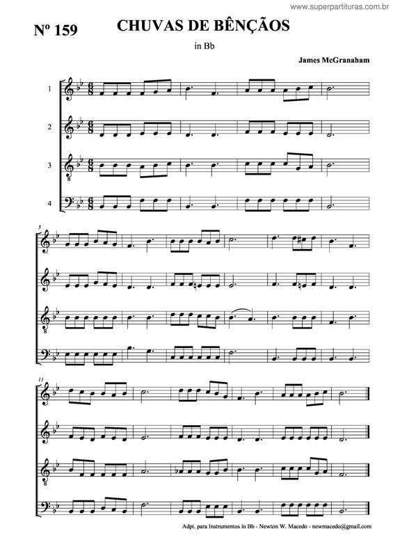 Partitura da música Chuvas De Bênçãos v.7