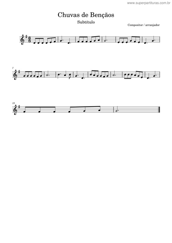 Partitura da música Chuvas De Bençãos v.9