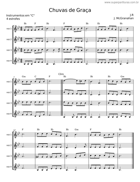 Partitura da música Chuvas De Graça – J. R. Murray v.2
