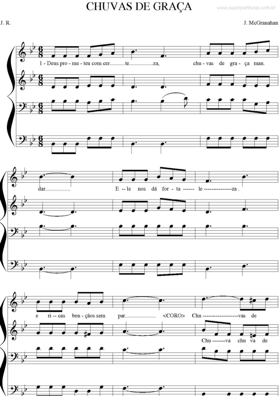 Partitura da música Chuvas de Graça v.3