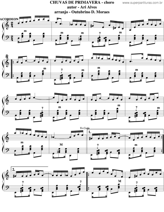 Partitura da música Chuvas De Primavera v.2