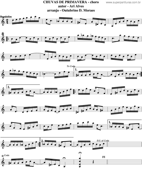 Partitura da música Chuvas De Primavera v.3