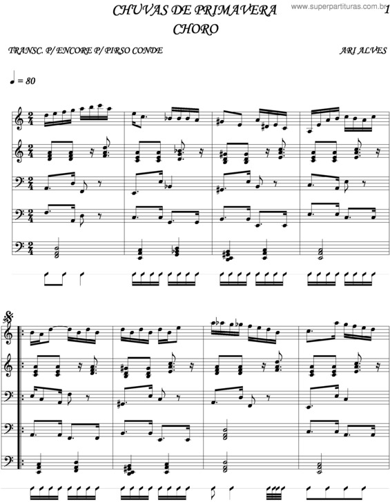 Partitura da música Chuvas De Primavera