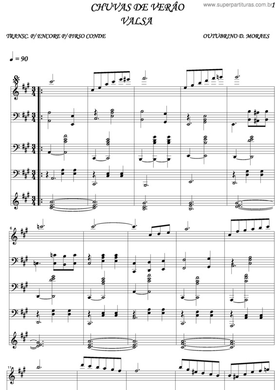 Partitura da música Chuvas De Verão v.4