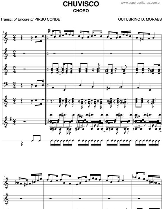 Partitura da música Chuvisco v.3