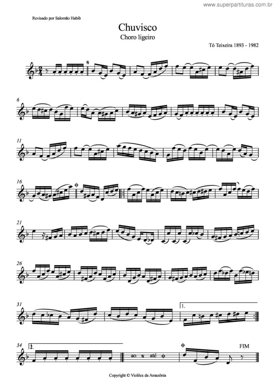 Partitura da música Chuvisco