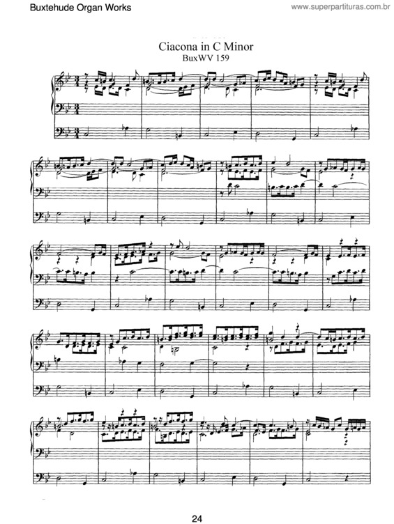 Partitura da música Ciacona in C minor