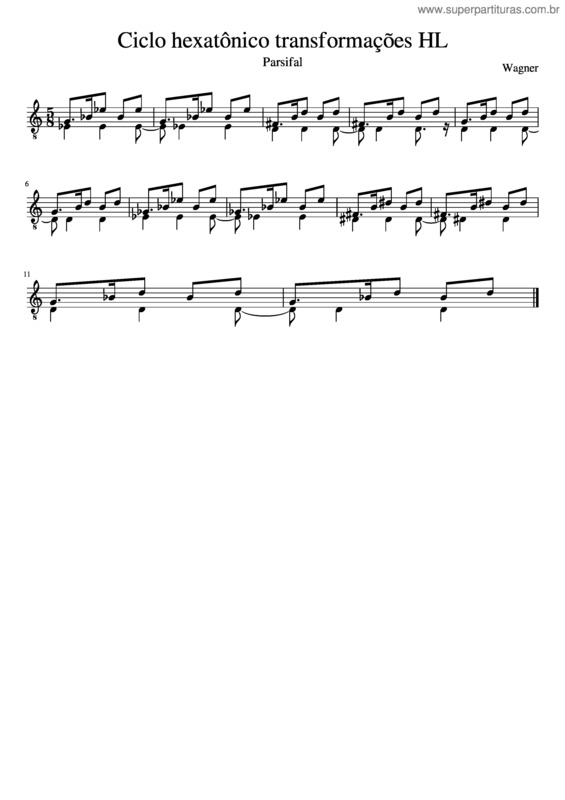 Partitura da música Ciclo Hexatônico Transformações Hl