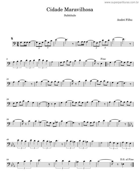 Partitura da música Cidade Maravilhosa – André Filho v.2