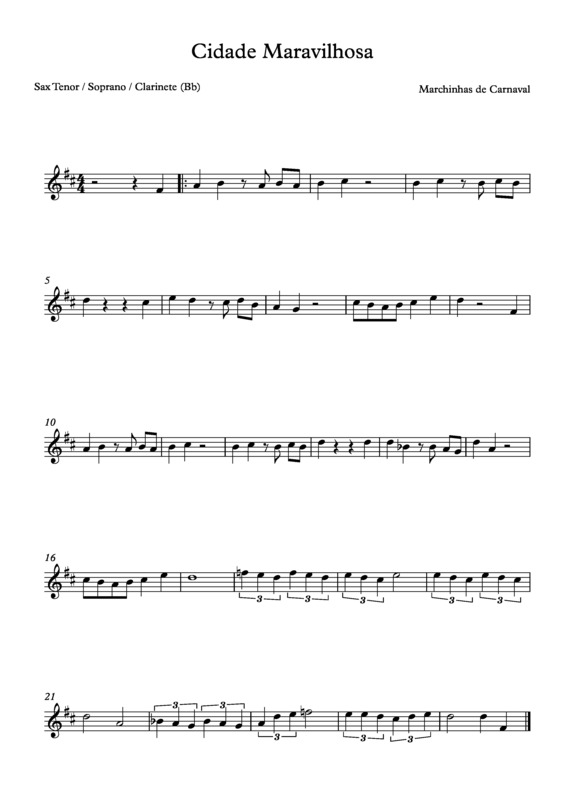 Partitura da música Cidade Maravilhosa v.12